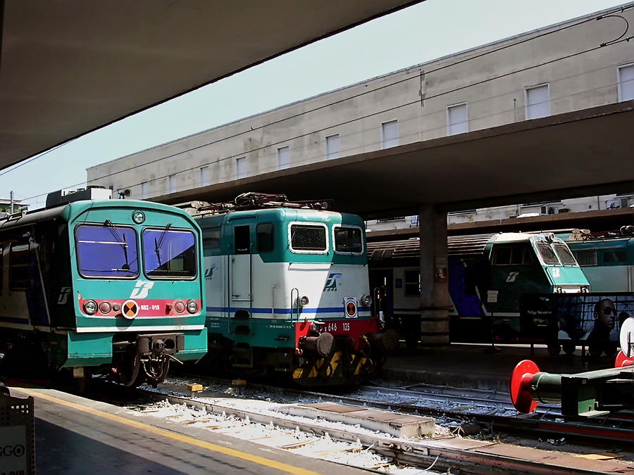 Locomotives At Florence Railway Station Photograph