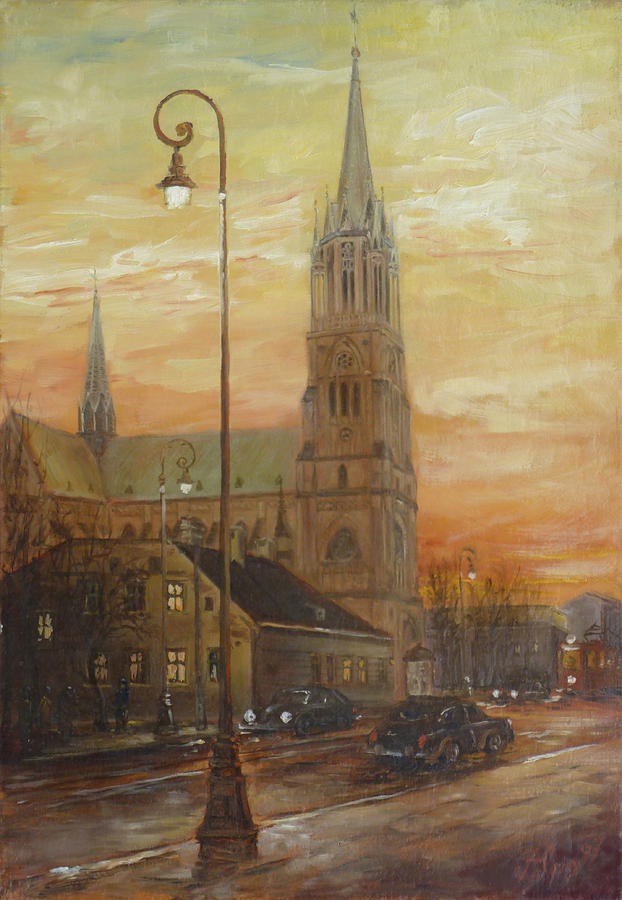 Lodz - Cathedral Church Painting by Irek Szelag