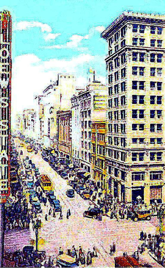 Loew's State Theatre In Downtown Los Angeles Ca Around 1930 Painting by Dwight Goss