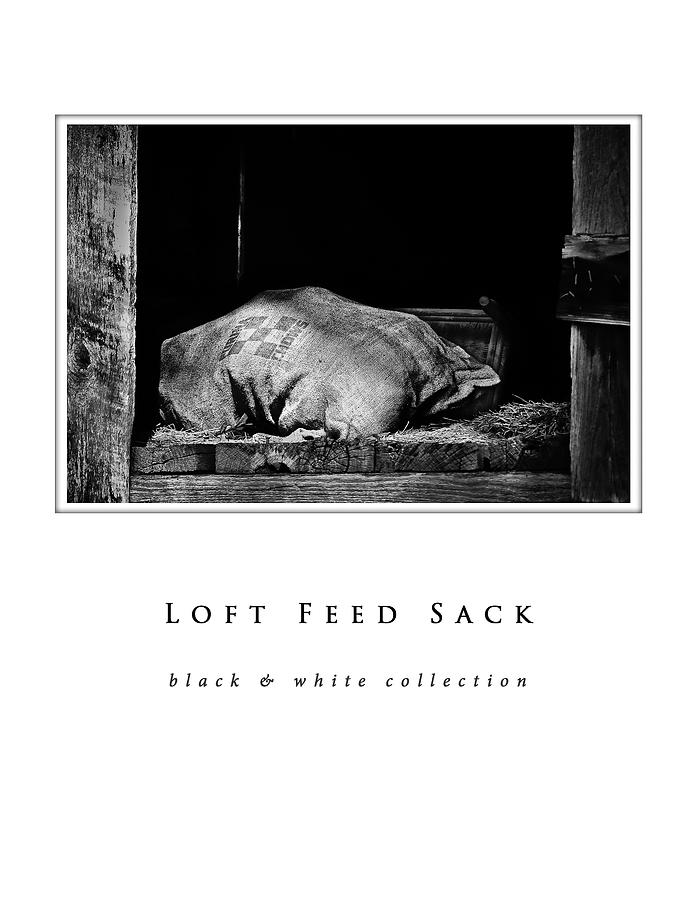 Loft Feed Sack  black and white collection - vertical Photograph by Greg Jackson