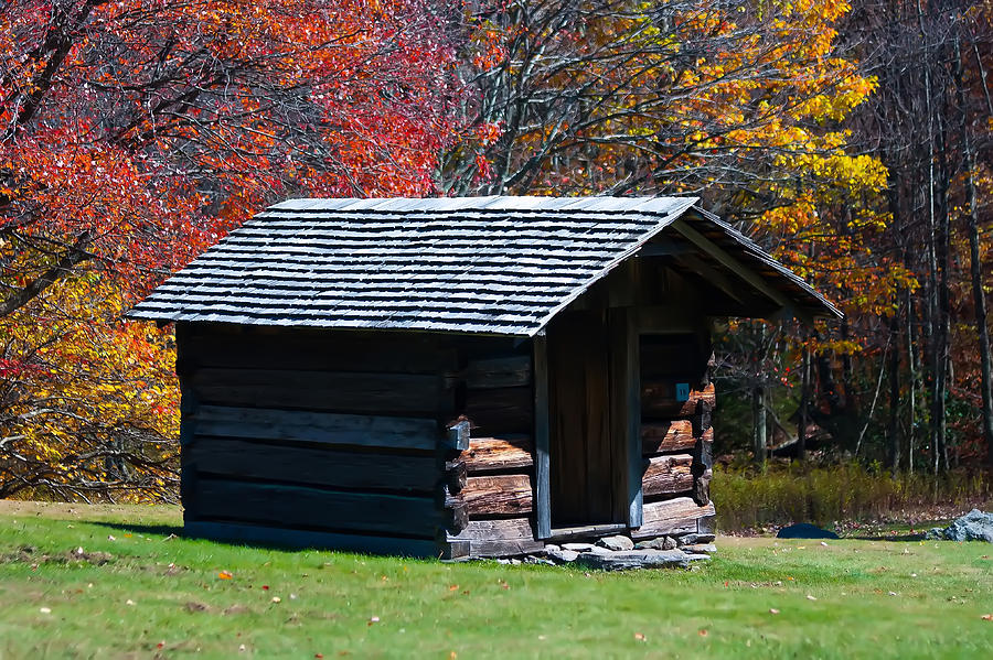 Log Cabin In The Fall Photograph by Alex Grichenko
