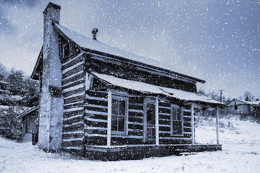Log Cabin In The Snow Photograph