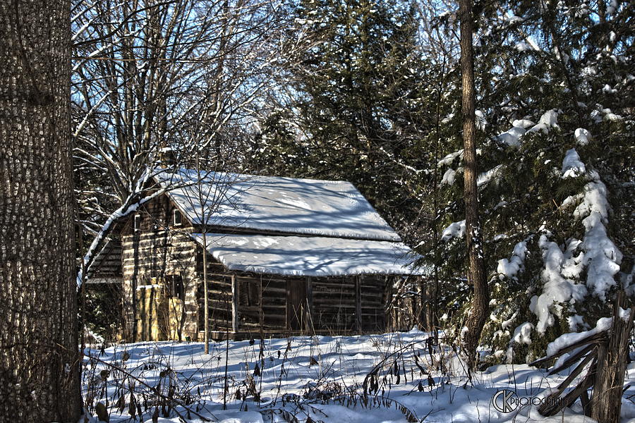 Log Cabin In Winter Photograph By Clayton Kelley