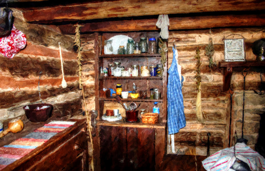 Olde Fashion - Log Cabin Living Room Photograph by Doc Braham