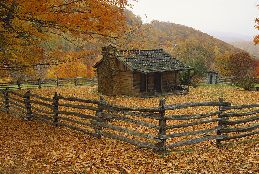 Log Cabin, Virginia Photograph by Frederica Georgia
