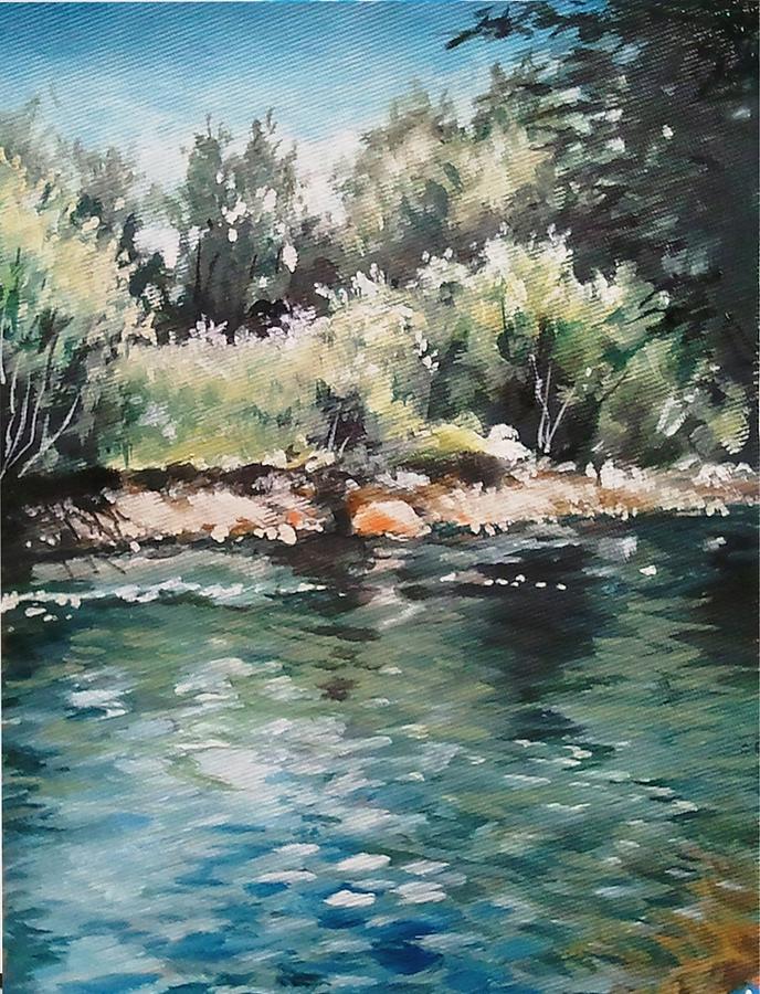 Logan River Painting by Mike Worthen
