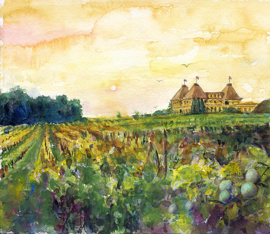 Wine Painting - Loire Valley by John D Benson