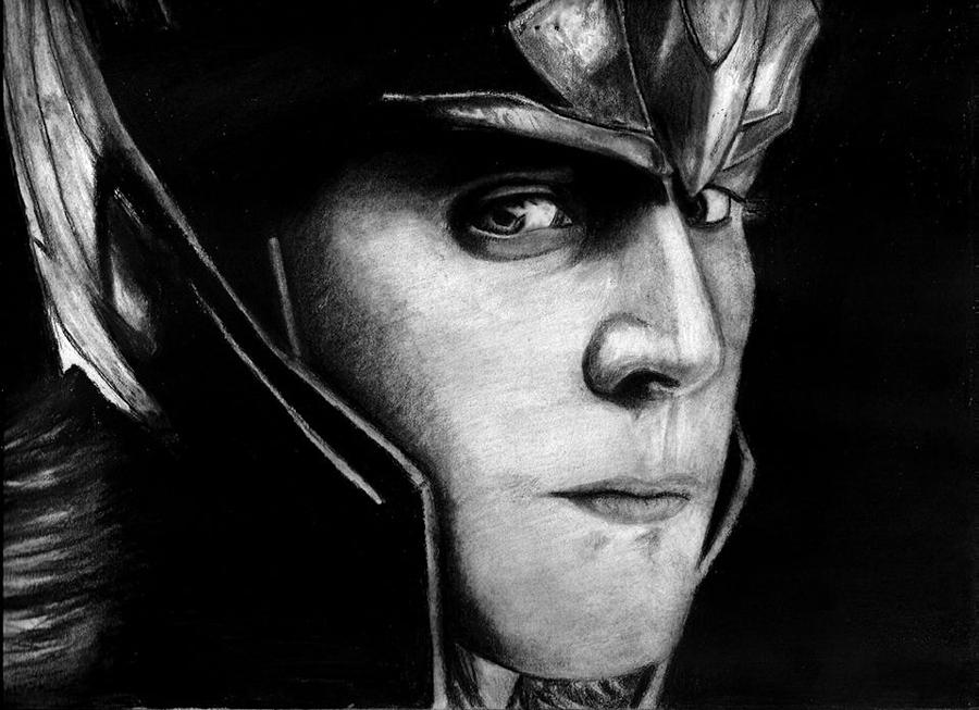 Loki Portrait Drawing by Tayler DelNagro