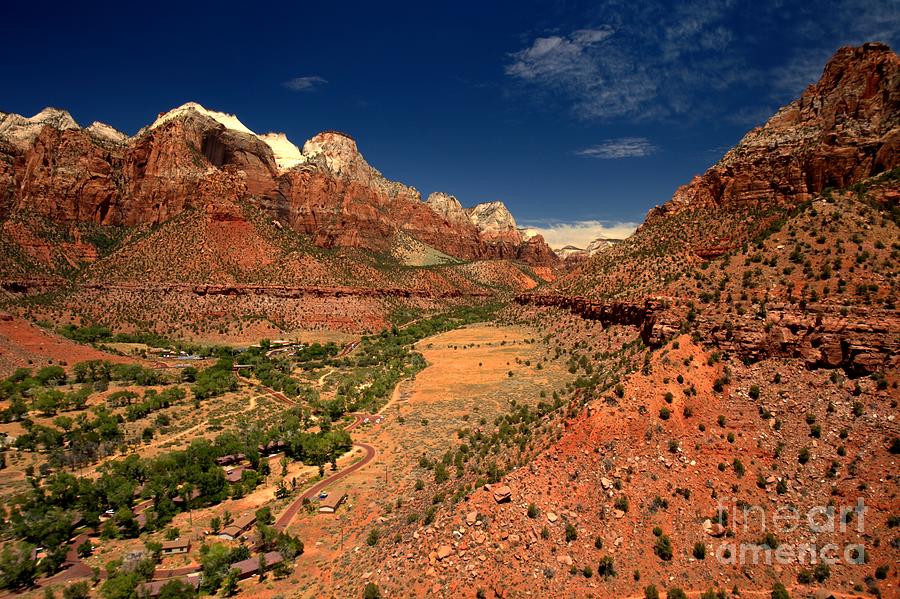 Zion National Park Photograph - Loking Down From The Watchman by Adam Jewell
