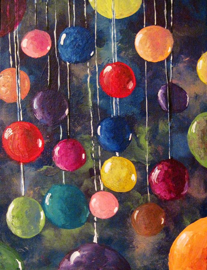 Lollipops or balloons? Painting by Megan Walsh