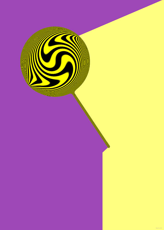 Lolly Pop Art - Purple and Yellow Digital Art by Gillian Owen