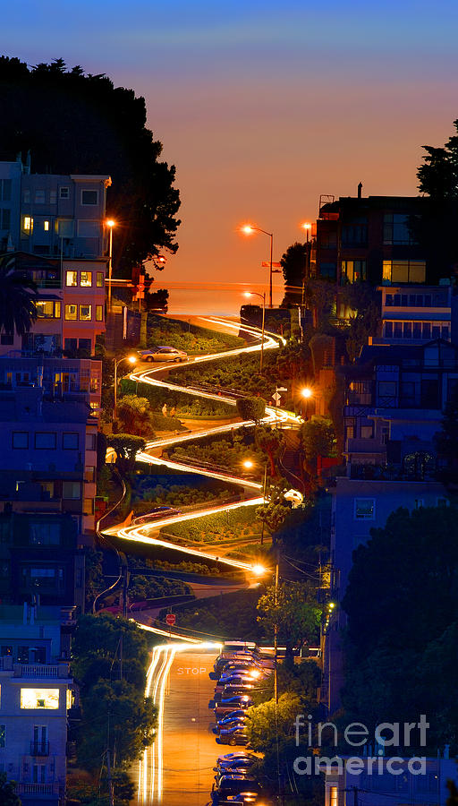 Lombard Street, Depth into the Darkness of Light Photograph by Wernher Krutein