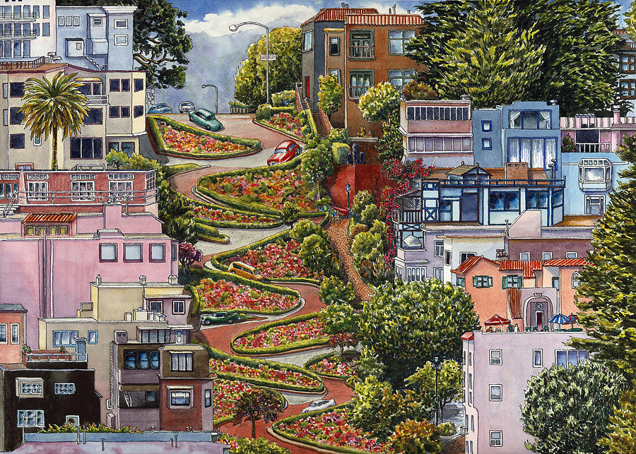 San Francisco Painting - Lombard Street by Karen Wright