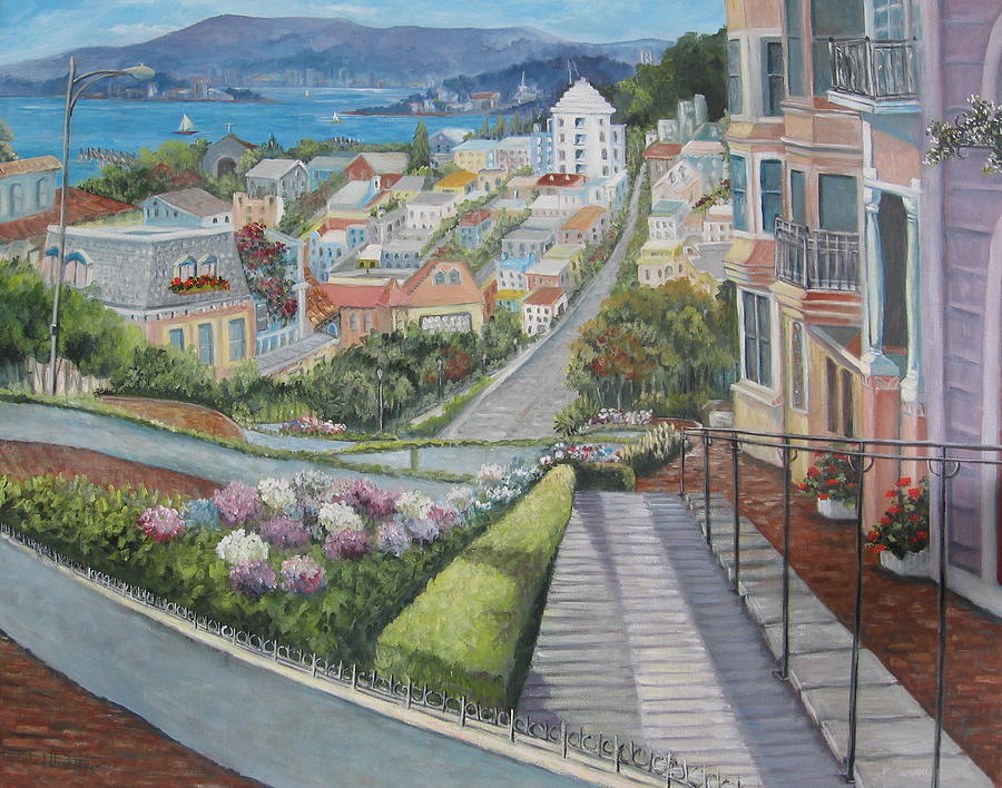 Lombard Street Painting by Teresita Hightower - Fine Art America