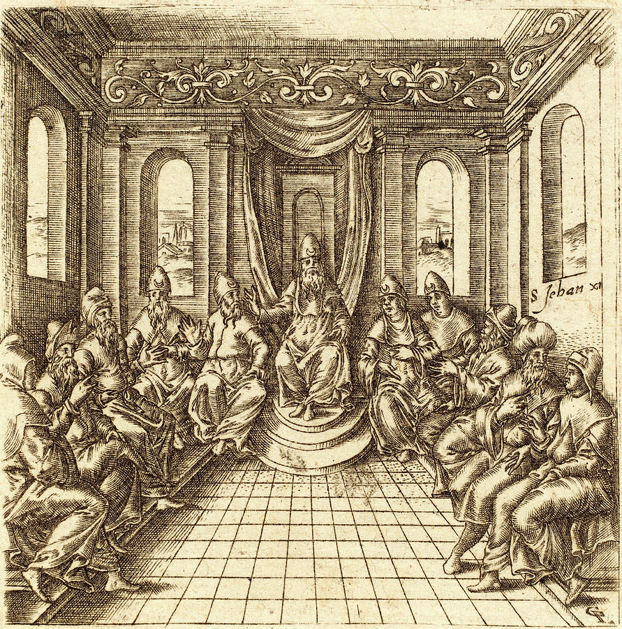 Gaultier Drawing - Léonard Gaultier, French 1561-1641, The Chief Priests by Litz Collection