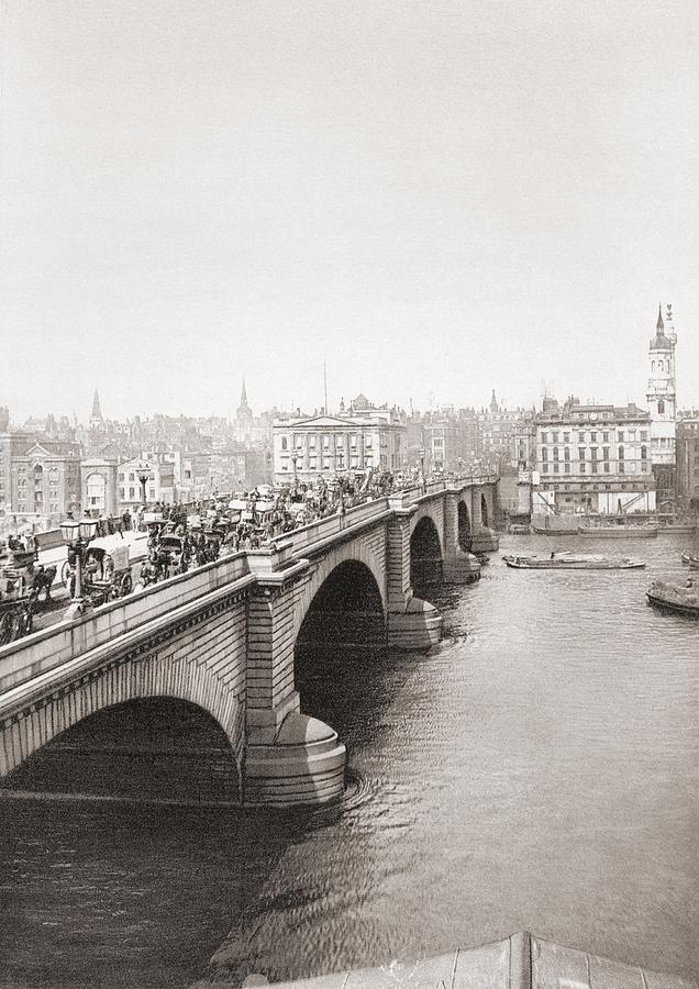London Bridge, London, England In The Late 19th Century. From London, Historic And Social Photograph by English School