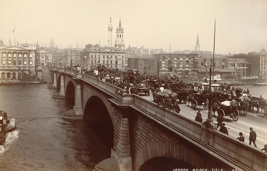 London Bridge Traffic Photograph by Underwood Archives