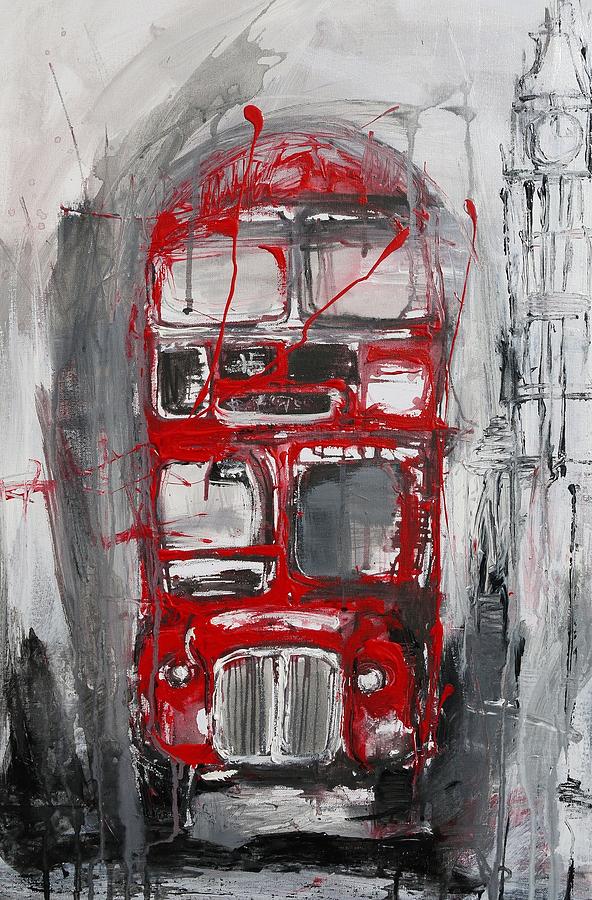 London Painting - London Bus by Irina Rumyantseva