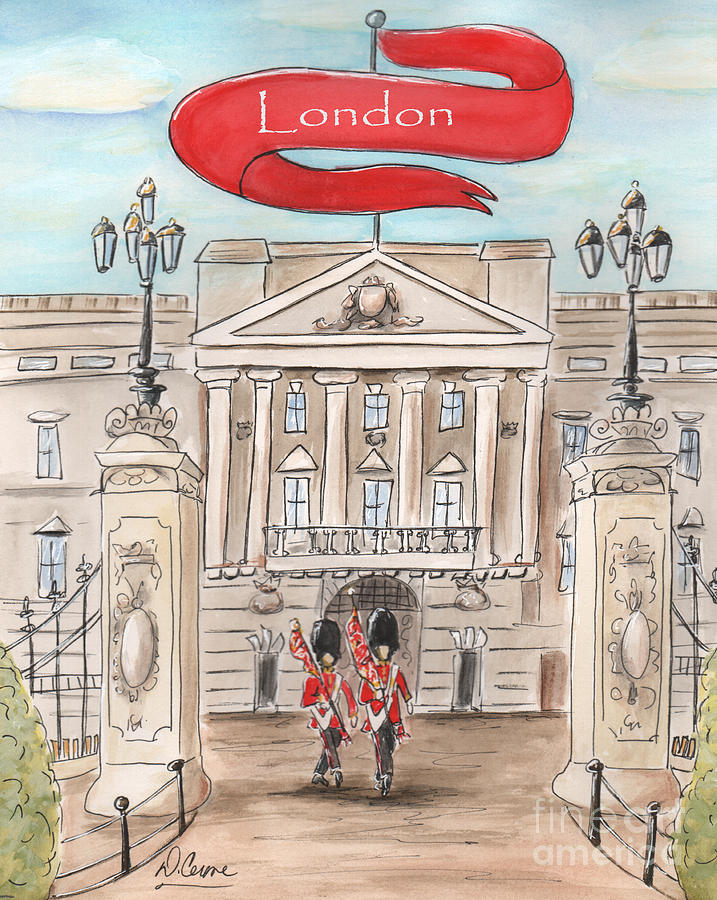 London Childs Art of Buckingham Palace Painting by Debbie Cerone