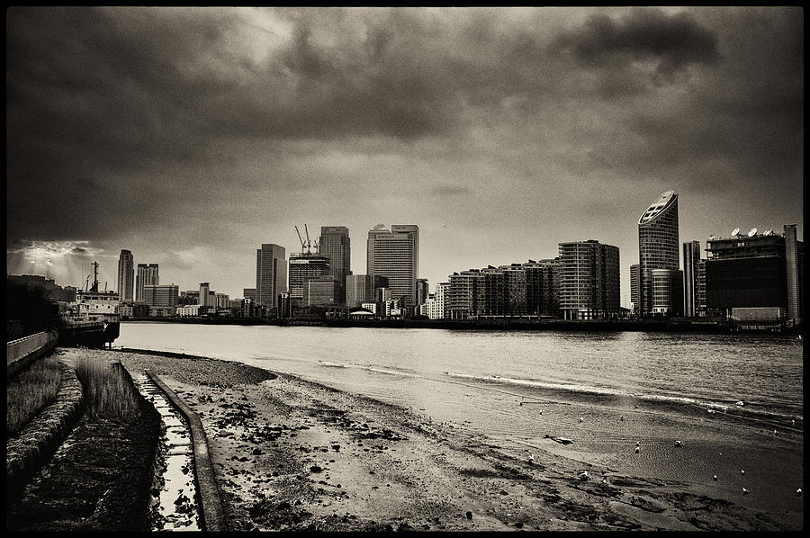 London City Financial City at Low Tide Photograph by Lenny Carter