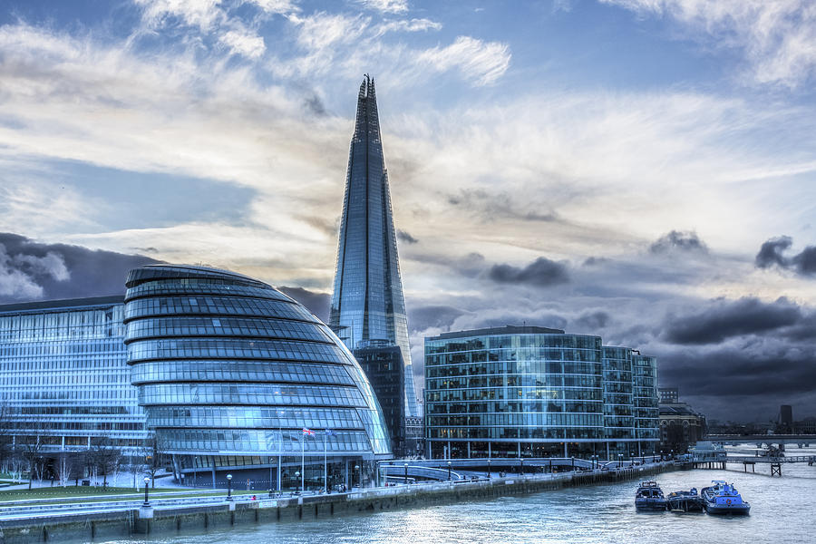 Architecture Photograph - London City Hall and the Shard by Semmick Photo