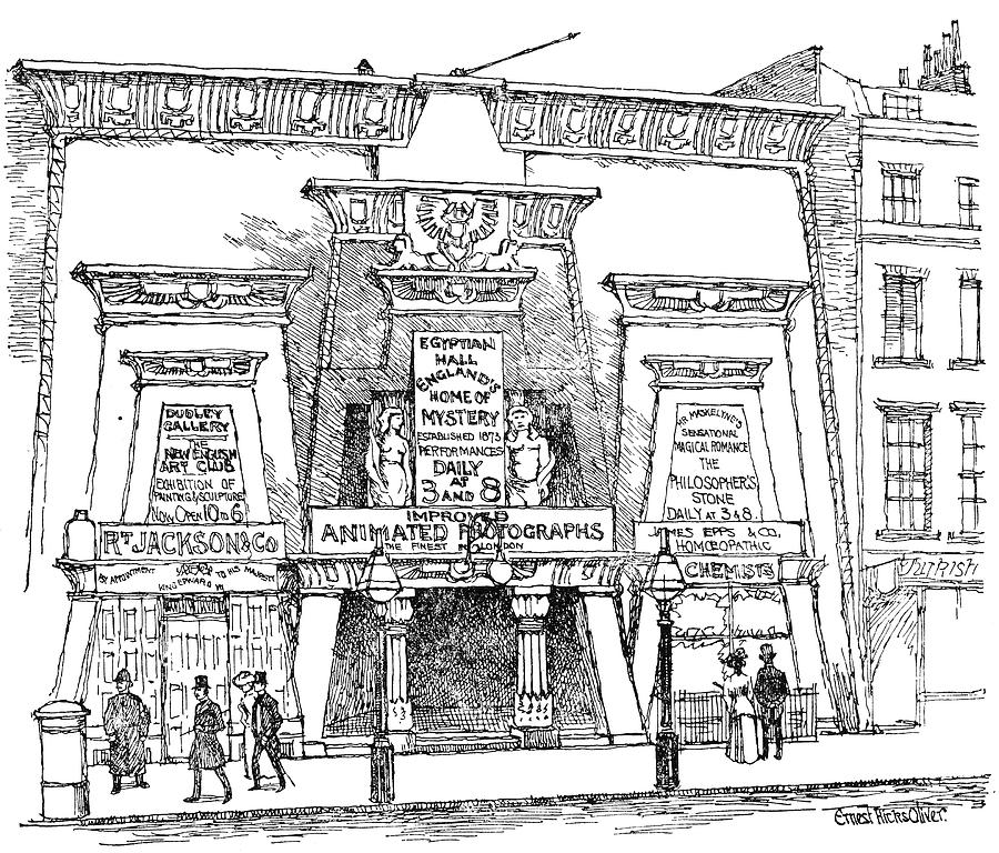 London Egyptian Hall Drawing by Granger