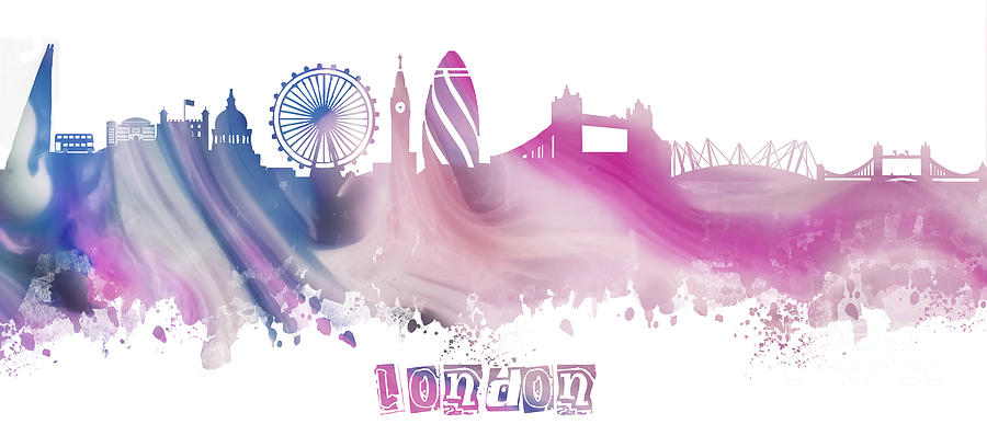 London England Skyline  Digital Art by Justyna Jaszke JBJart