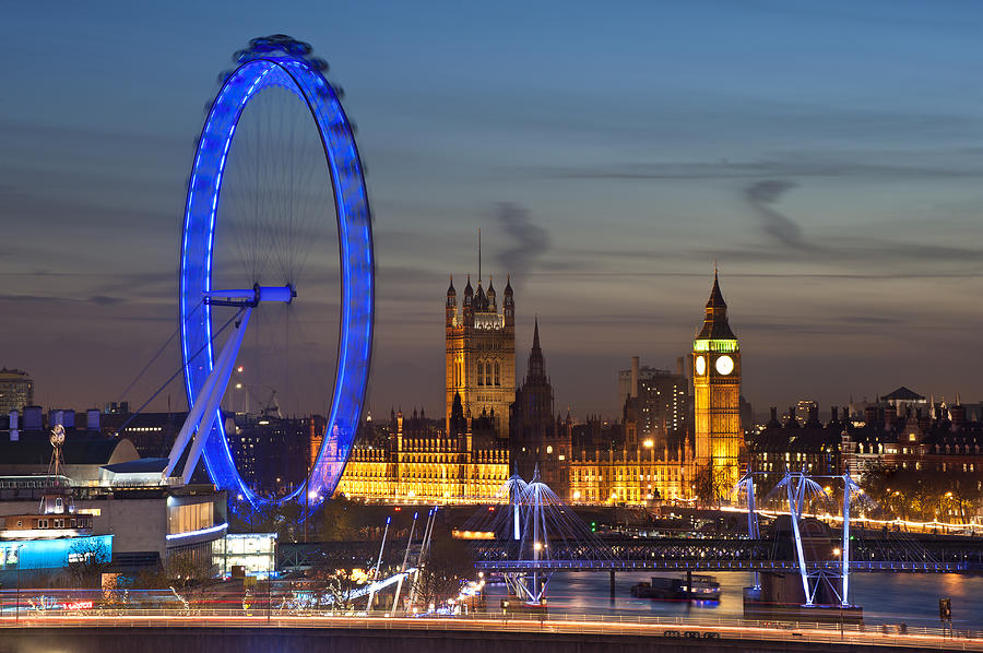 London Photograph - London Eye and Big Ben by Matthew Gibson