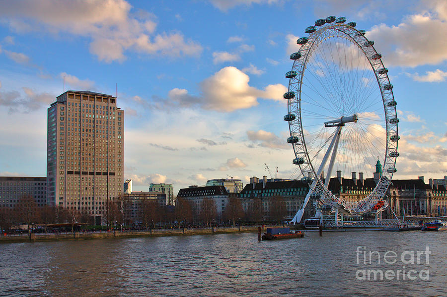 London Eye and Shell Building Photograph by Jeremy Hayden