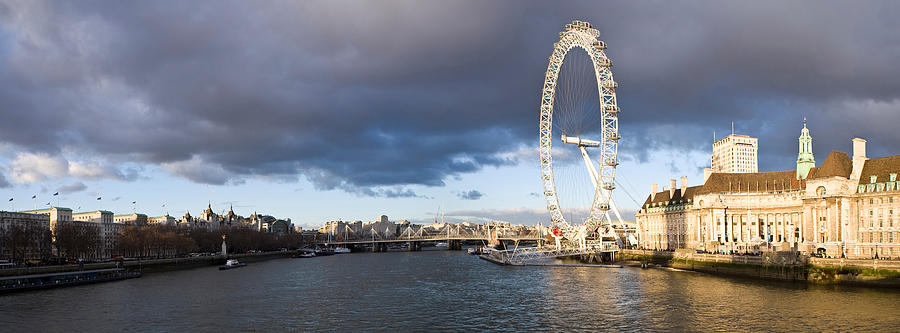London Eye At South Bank, Thames River Photograph by Panoramic Images