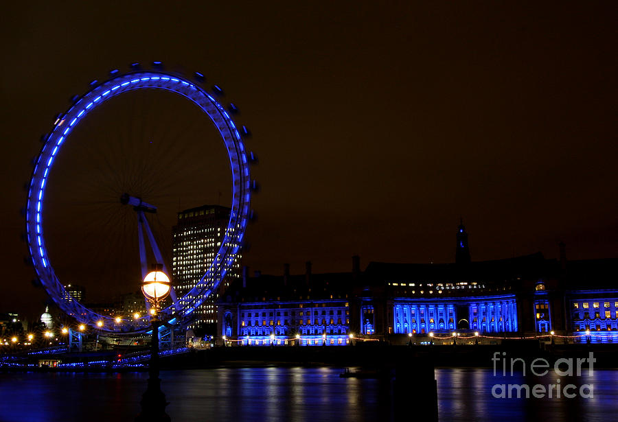 London Eye at Twilight Photograph by Hermes Fine Art