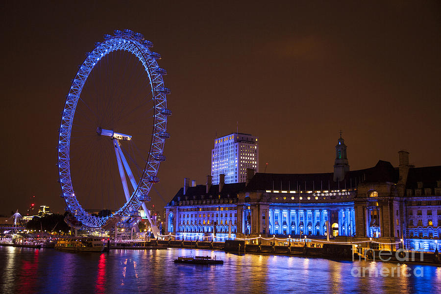 London Eye Evening Photograph by Timothy Johnson