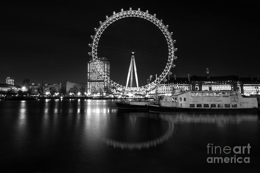 London Photograph - London Eye Mono by Matt Malloy