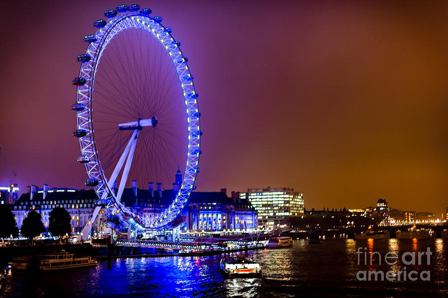London Photograph - London Eye Night Glow by Matt Malloy