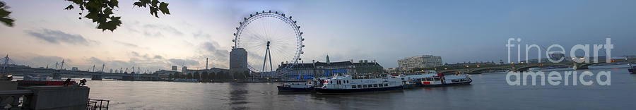 London Eye Photograph - London Eye Panoramic by Donald Davis