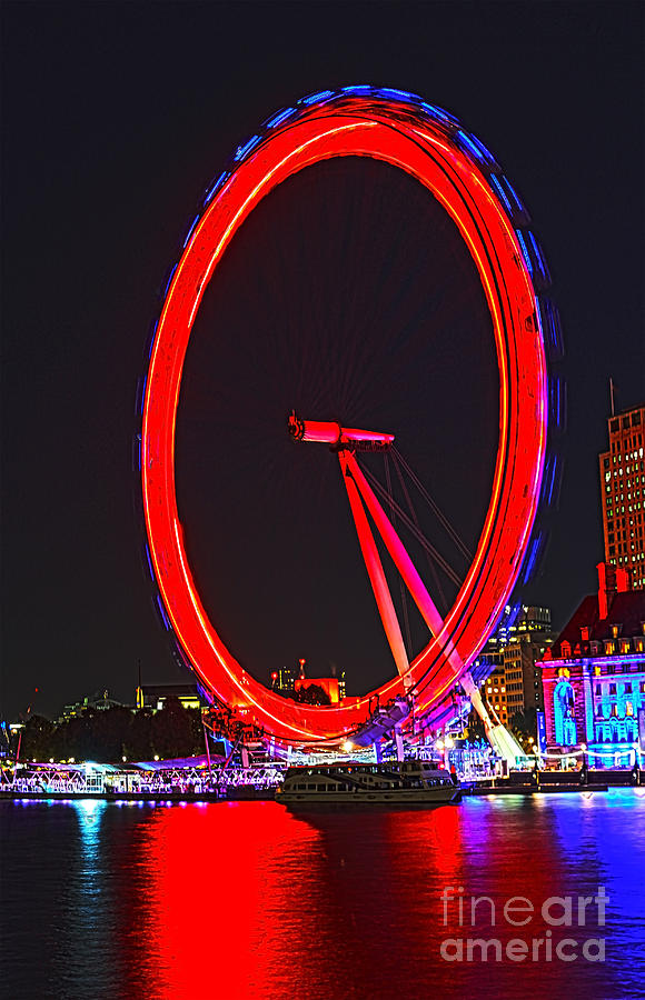 London Eye Red Photograph by Jasna Buncic