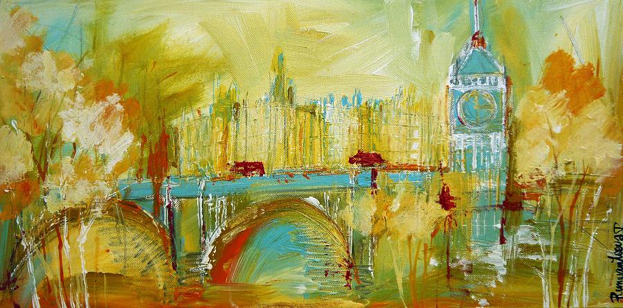 London Painting - London Gold 3 by Irina Rumyantseva
