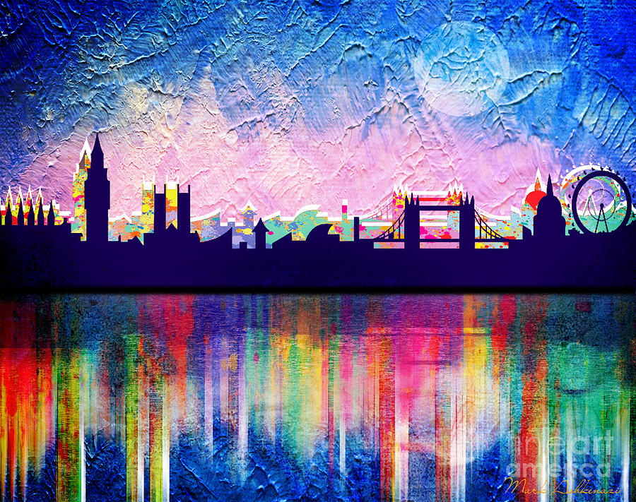 London Painting - London in blue  by Mark Ashkenazi