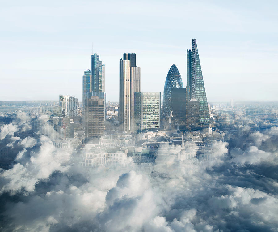 London in the clouds. Photograph by Tim Robberts