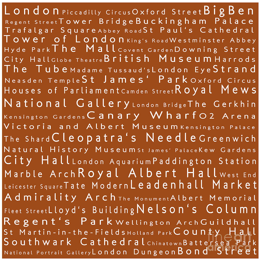 London In Words Toffee Photograph