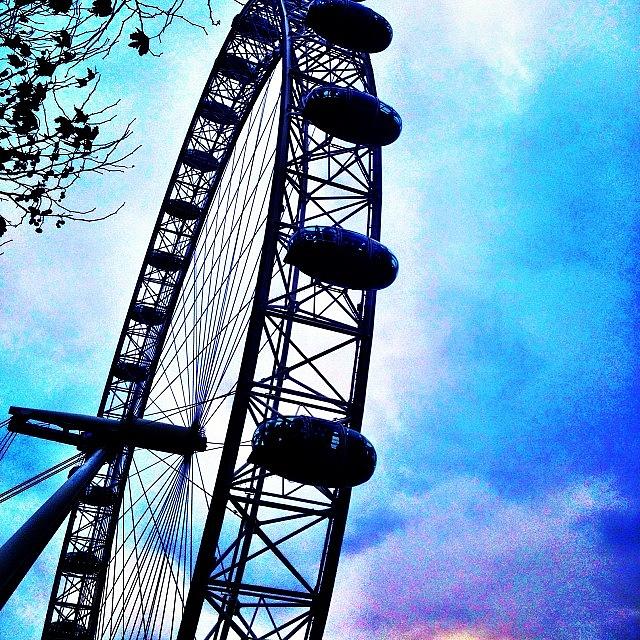 London Photograph - #london #londoneye #xmas #sky by Sharyn Omalley