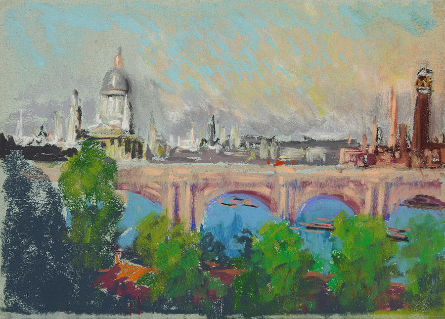 London over Waterloo Bridge Painting by Bill Cannon
