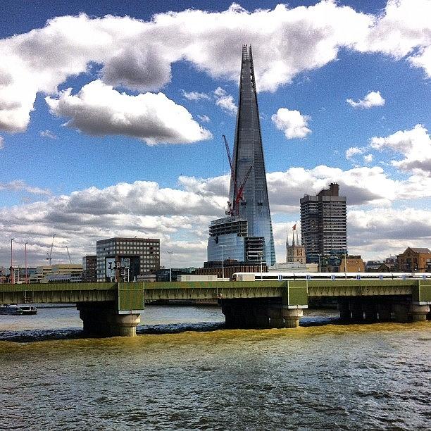London Photograph - #london #shard #sun #sunshine #clouds by Frankie Melvin