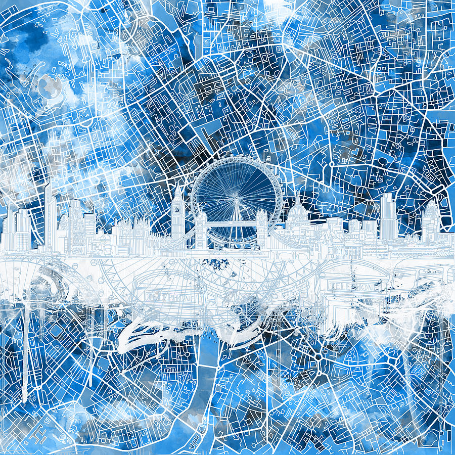 London Skyline Abstract 13 Painting by Bekim M