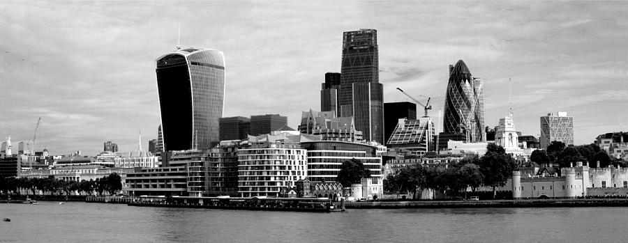 London Skyline Cityscape Bw Photograph