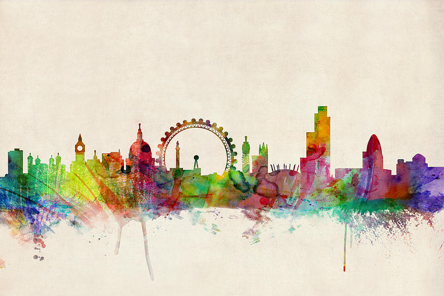 England Digital Art - London Skyline Panoramic by Michael Tompsett