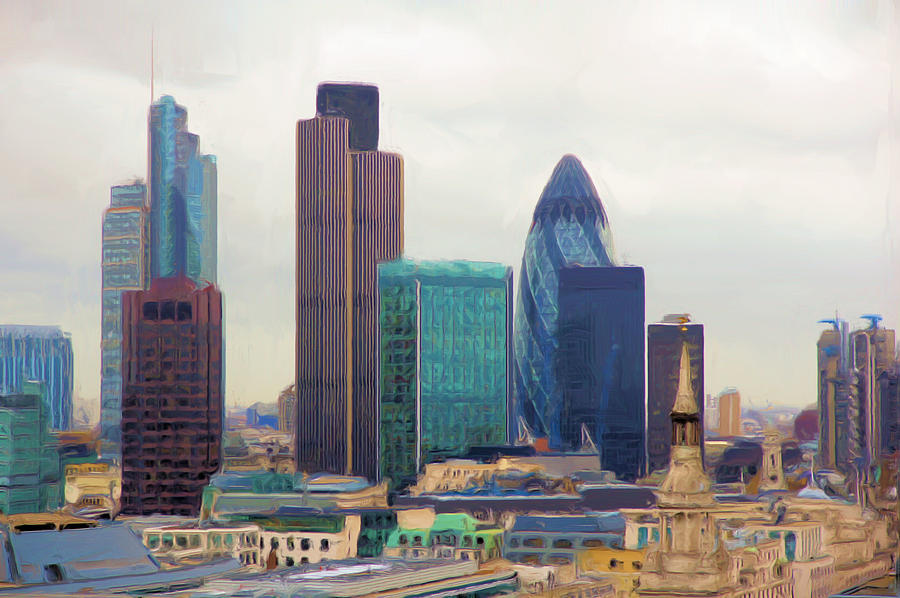 London Digital Art - London Skyline by Ron Harpham