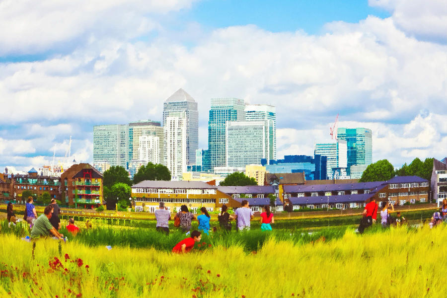 Canary Photograph - London Skyscrapers by Tom Gowanlock