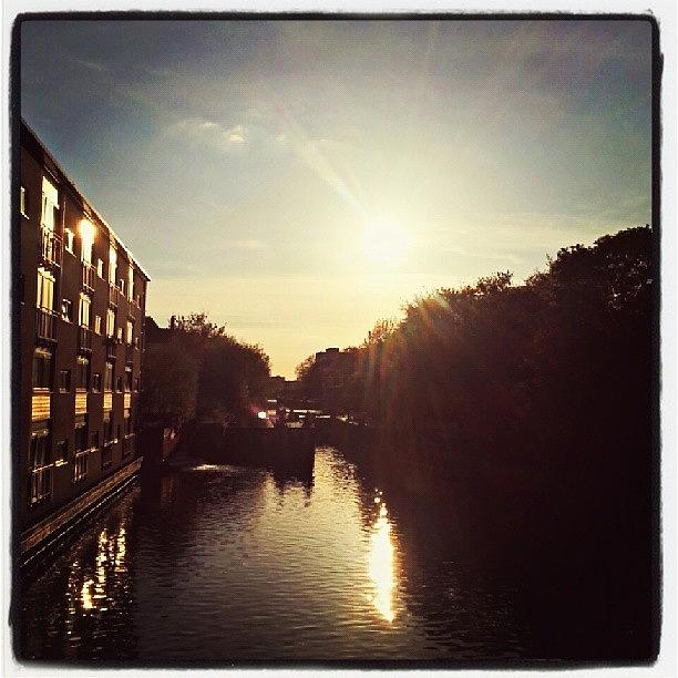 London Photograph - #london #sunset #regentscanal #canal by Peter Galazka