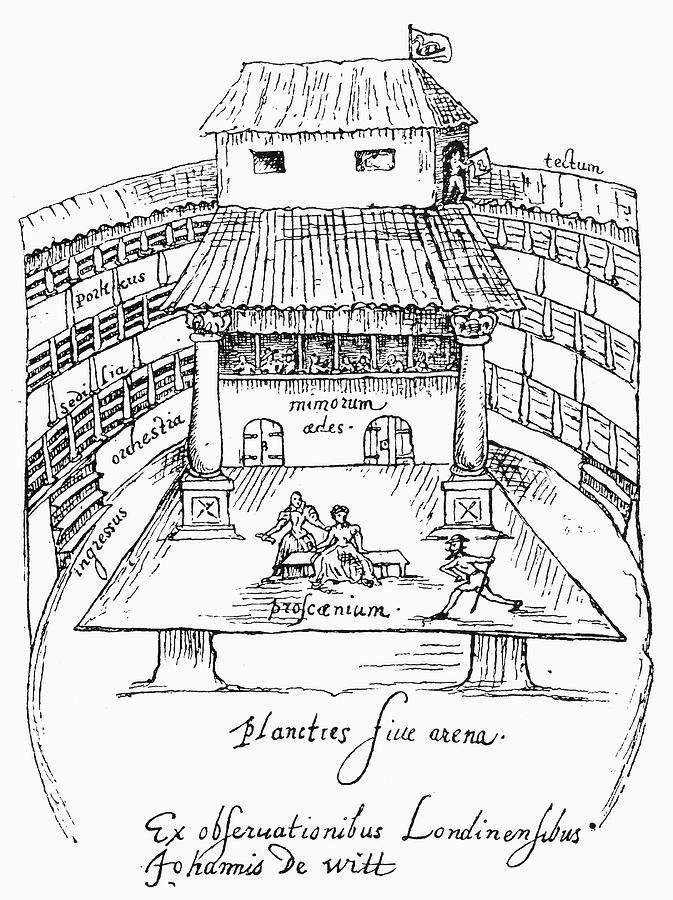 London Swan Theatre Drawing by Granger London Swan Theatre Drawing by Granger